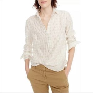 J. Crew Metallic Plaid Button-Down Top Lightweight for Spring & Summer - Size 2